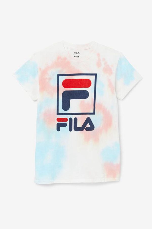 Fila Tie Dye Logo Women's Tee - Multicolor,NZ 58-34025